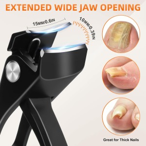 Ingrown Toenail Clippers, Edgy Nail Clipper for Thick Nails for Seniors, Slanted Nail Clippers for Men with Curved Blade, Heavy Duty Large Angled Fingernail Clipper with Wide Jaw