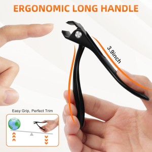 Ingrown Toenail Clippers, Edgy Nail Clipper for Thick Nails for Seniors, Slanted Nail Clippers for Men with Curved Blade, Heavy Duty Large Angled Fingernail Clipper with Wide Jaw