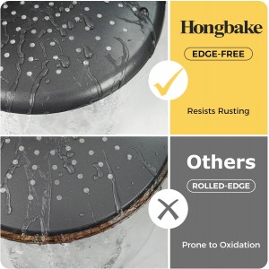 HONGBAKE 2 Pack Pizza Pan 14 Inch with Holes, Rust-Free Nonstick Pizza Pan for Oven, 0.8mm Carbon Steel Perforated Pizza Tray with Wider Handles, Round Baking Sheet for Frozen & Homemade Pizza, Grey