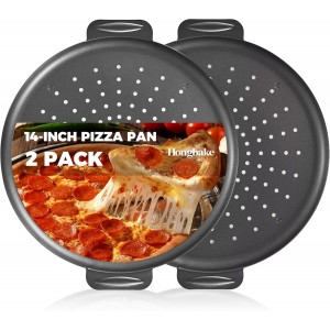 HONGBAKE 2 Pack Pizza Pan 14 Inch with H...