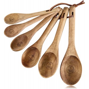 6pcs Measuring Spoons Set, Natural Acaci...