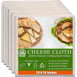 6 Pcs Cheese Cloths, 20x20 Inch, 100% Un...