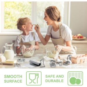 Bakerpan Stainless Steel Heavy Duty Dough Cutter, 3 Size Set - Metal Bench Scraper Kitchen Utensils, Chopper, Pizza and Pastry Cutter Tool, 10, 8, 6 Inch