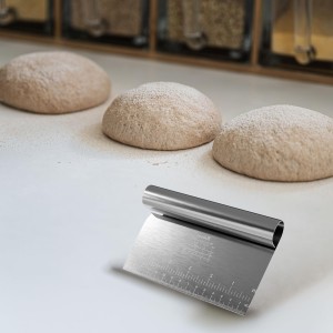 Bakerpan Stainless Steel Heavy Duty Dough Cutter, 3 Size Set - Metal Bench Scraper Kitchen Utensils, Chopper, Pizza and Pastry Cutter Tool, 10, 8, 6 Inch
