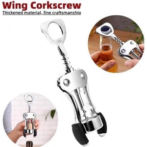 Multifunction Wine Bottle Opener, Wing Corkscrew, Manual Heavy Duty, Portable