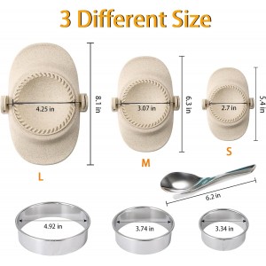 Dumpling Maker, Empanada Maker Press Multiple Size Dumpling Mold Set with Dough Cutter & Stuffing Spoon, Dumpling Maker Kit for Pierogi Gyoza Ravioli Chinese Dumpling, 3 Sizes (4.2