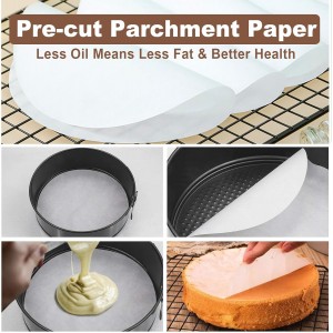 4 7 9 Inch Springform Pan Set of 3, Leakproof Cheesecake Pan with Protector, Nonstick Spring Form Pans for Cheesecake, Round Cake Pans Sets for Baking with Removable Bottom and 50Pcs Parchment Paper