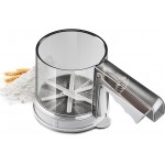 ‌3 Cup Flour Sifter, Sifter for Baking Sifter Handheld Baking Sieve Food-Grade Double-Filter Stainless Steel Flour Sifter Non-Rust Sifter used for Rapid Screening of Flour Apricot Flour Sugar Powder
