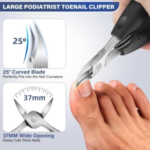 2026 Toenail Clippers for Thick Toenails for Seniors, Angled Head Large Toe Nail Clippers Set for Men, Heavy Duty Ingrown Toenail Clippers with Long Handle, Ultra Sharp Slanted Nail Cutter Wide Jaw
