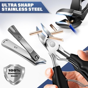 2026 Toenail Clippers for Thick Toenails for Seniors, Angled Head Large Toe Nail Clippers Set for Men, Heavy Duty Ingrown Toenail Clippers with Long Handle, Ultra Sharp Slanted Nail Cutter Wide Jaw