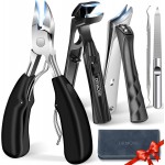2026 Toenail Clippers for Thick Toenails for Seniors, Angled Head Large Toe Nail Clippers Set for Men, Heavy Duty Ingrown Toenail Clippers with Long Handle, Ultra Sharp Slanted Nail Cutter Wide Jaw