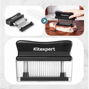 Kitexpert Meat Tenderizer 48 Ultra Sharp Blades Meat Tenderizer Tool with Stainless Steel Needle, Detachable Base for Easy Cleaning, Heavy Duty Tenderizer for Chicken, Steak