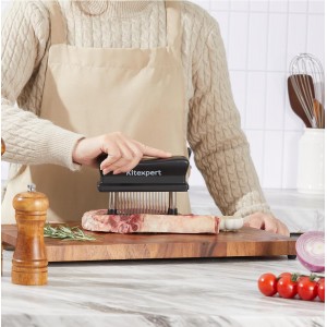 Kitexpert Meat Tenderizer 48 Ultra Sharp Blades Meat Tenderizer Tool with Stainless Steel Needle, Detachable Base for Easy Cleaning, Heavy Duty Tenderizer for Chicken, Steak