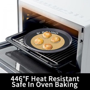 Silicone Baking Mats, Set of 4, Round dia 8 Inch, Non Stick, BPA Free, Baking Sheet Pan Liner for Cake,Pizza,Cookies,Macaron,Bread,Pastry,Toaster (Gray, Round-dia 8 inch)