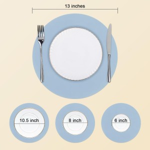 SHACOS 100 PCS Round Paper Placemats 13 inch Disposable Paper Place Mats for Dinner Wedding Birthday Party Festival Table Decoration Indoor Outdoor, Dusty Blue