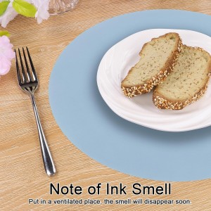 SHACOS 100 PCS Round Paper Placemats 13 inch Disposable Paper Place Mats for Dinner Wedding Birthday Party Festival Table Decoration Indoor Outdoor, Dusty Blue