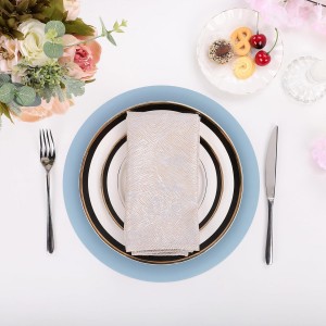 SHACOS 100 PCS Round Paper Placemats 13 inch Disposable Paper Place Mats for Dinner Wedding Birthday Party Festival Table Decoration Indoor Outdoor, Dusty Blue