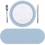 SHACOS 100 PCS Round Paper Placemats 13 inch Disposable Paper Place Mats for Dinner Wedding Birthday Party Festival Table Decoration Indoor Outdoor, Dusty Blue
