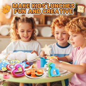 12 Pcs Sandwich Cutter and Sealer Set, Bread Decruster Pancake Maker DIY Cookie Cutters Vegetable Cutter Shapes for Kids, Ideal for School Lunch Boxes and Bento Boxes Boys Girls