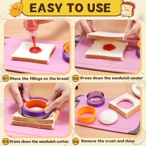 12 Pcs Sandwich Cutter and Sealer Set, Bread Decruster Pancake Maker DIY Cookie Cutters Vegetable Cutter Shapes for Kids, Ideal for School Lunch Boxes and Bento Boxes Boys Girls