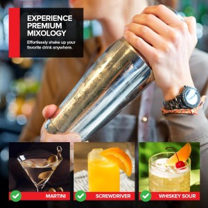 Boston Cocktail Shaker, Drink Mixing Set (18oz & 28oz) Weighted Stainless Steel Shaker Tins, Cocktail & Martini Mixed Drink Shakers, Essential & Professional Bar Tools For Bartending