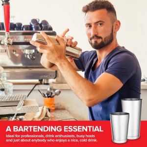 Boston Cocktail Shaker, Drink Mixing Set (18oz & 28oz) Weighted Stainless Steel Shaker Tins, Cocktail & Martini Mixed Drink Shakers, Essential & Professional Bar Tools For Bartending