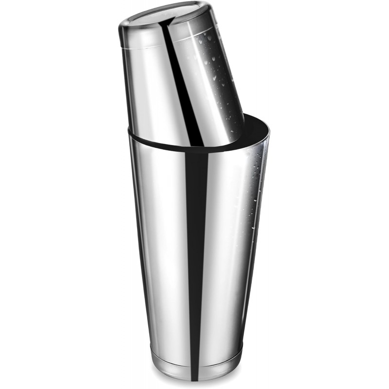 Boston Cocktail Shaker, Drink Mixing Set (18oz & 28oz) Weighted Stainless Steel Shaker Tins, Cocktail & Martini Mixed Drink Shakers, Essential & Professional Bar Tools For Bartending