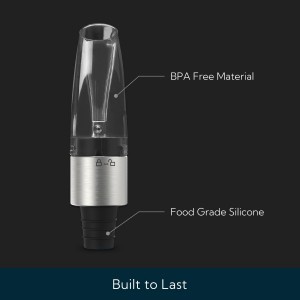 KITCHENDAO 2-in-1 Wine Aerator Pourer and Stopper, Premium Wine Air Aerator Pourer Decanter Spout Dispenser No Drip or Spill-Improve Taste and Bouquet Instantly- BPA Free-Dishwasher Safe - Black
