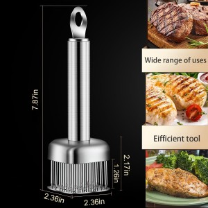Meat Tenderizer with 24 Stainless Steel Sharp Needle, Professional Blade Mallet Heavy Duty Cooking Tool for Tenderizing Beef Turkey Chicken Steak Veal Pork Fish Christmas Cooking Set (24 Needle)