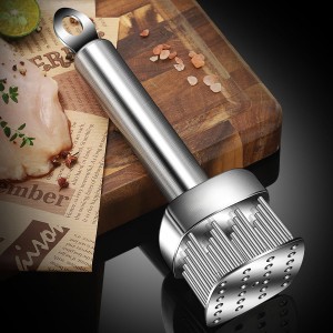 Meat Tenderizer with 24 Stainless Steel Sharp Needle, Professional Blade Mallet Heavy Duty Cooking Tool for Tenderizing Beef Turkey Chicken Steak Veal Pork Fish Christmas Cooking Set (24 Needle)