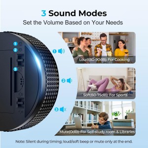 Magnetic Kitchen Timer for Cooking with Loud Alarm - Large LED Display Rotating Countdown Pomodoro Timer, Preset 5/15/25 Mins Easy for Seniors and Kids，for Baking Grilling Studying