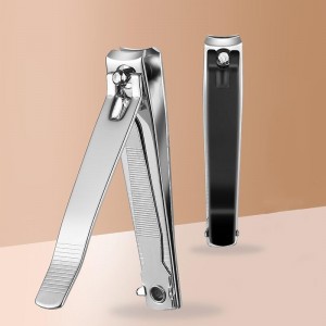 Large Nail Clippers 2-Pack, Sharp Stainless Steel Fingernail & Toenail Trimmers with Nail File, Manicure Kit Fingernail Tools for Men & Women, Black and Silver Color