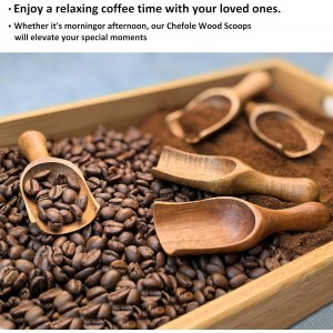 Wooden Scoop for Canisters 6PCS Acacia Wood Scoops for Jars Measuring Spoons for Ground Coffee Scoops Wooden Scoops Measuring Scoop for Seasoning Bath Salt Laundry Detergent Shovel-Multipurpose