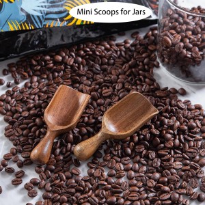 Wooden Scoop for Canisters 6PCS Acacia Wood Scoops for Jars Measuring Spoons for Ground Coffee Scoops Wooden Scoops Measuring Scoop for Seasoning Bath Salt Laundry Detergent Shovel-Multipurpose