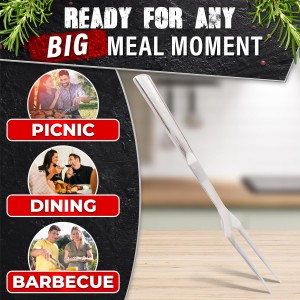 Two Pronged Carving Fork for Meat - Stainless Steel 11