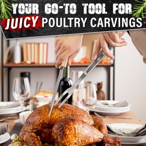 Two Pronged Carving Fork for Meat - Stainless Steel 11