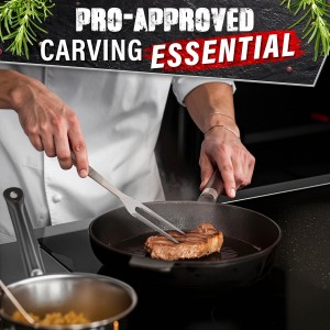 Two Pronged Carving Fork for Meat - Stainless Steel 11