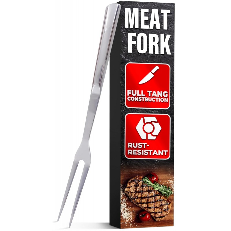 Two Pronged Carving Fork for Meat - Stainless Steel 11