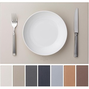 Faux Leather Placemats Set of 6 Vinyl Wa...