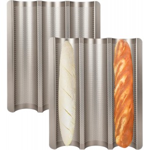 2-Pack Baguette Bread Pan, 3-Slot Nonsti...