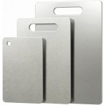 3 PCS Stainless Steel Cutting Boards for Kitchen, 304 Metal Non Stick Small Chopping Board Set, Dishwasher Safe & Warp Proof (13.4 x 9, 11.8 x 7.9, 9.4 x 5.9 in)