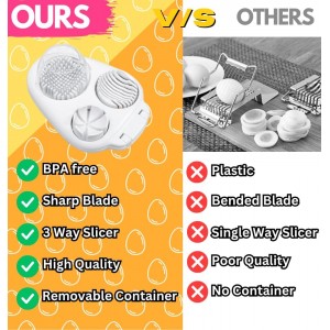 3 in 1 egg slicer for hard boiled eggs heavy duty - Handy Kitchen Dicer - Find Your Hidden Gift Inside The Box -Heavy Duty Stainless Steel Egg Cutter for soft food Strawberry, Mushroom