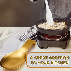 Nuanchu 10 Pcs Stainless Steel Spoon Rest Spatula Ladle Holder Spoon for Stove Top Heavy Duty Spatula Holder for Countertop Dishwasher Safe Utensil Rest for Kitchen, 3.8 x 9.6