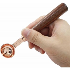 Hitefu 1 Teaspoon Coffee Scoop, Wooden Coffee Scoop with Long Handle, 5 ml Coffee Bean Scoop Measuring Spoon for Tea, Powder, Spices