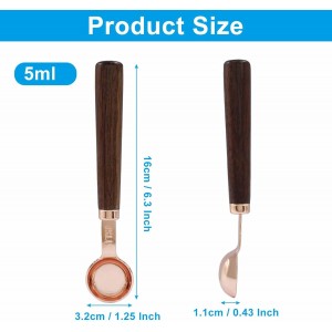 Hitefu 1 Teaspoon Coffee Scoop, Wooden Coffee Scoop with Long Handle, 5 ml Coffee Bean Scoop Measuring Spoon for Tea, Powder, Spices
