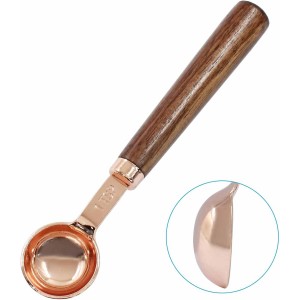 Hitefu 1 Teaspoon Coffee Scoop, Wooden Coffee Scoop with Long Handle, 5 ml Coffee Bean Scoop Measuring Spoon for Tea, Powder, Spices