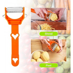 Multifunctional Kitchenware Set, 3-in-1 Peeler Multifunctional Single Blade Peeler, Lemon Squeezer Potato Peeler, Multi Cutter and Julienne Set with Grating Plate Great for Fruit and Vegetable
