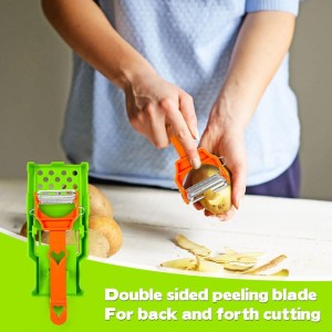 Multifunctional Kitchenware Set, 3-in-1 Peeler Multifunctional Single Blade Peeler, Lemon Squeezer Potato Peeler, Multi Cutter and Julienne Set with Grating Plate Great for Fruit and Vegetable