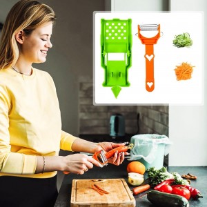 Multifunctional Kitchenware Set, 3-in-1 Peeler Multifunctional Single Blade Peeler, Lemon Squeezer Potato Peeler, Multi Cutter and Julienne Set with Grating Plate Great for Fruit and Vegetable