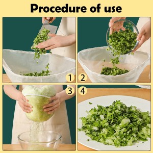 3PCS Organic Cotton Cheesecloth Bags - Reusable Straining Bags for Nut Milk, Soy Milk, Dumpling Fillings, and More